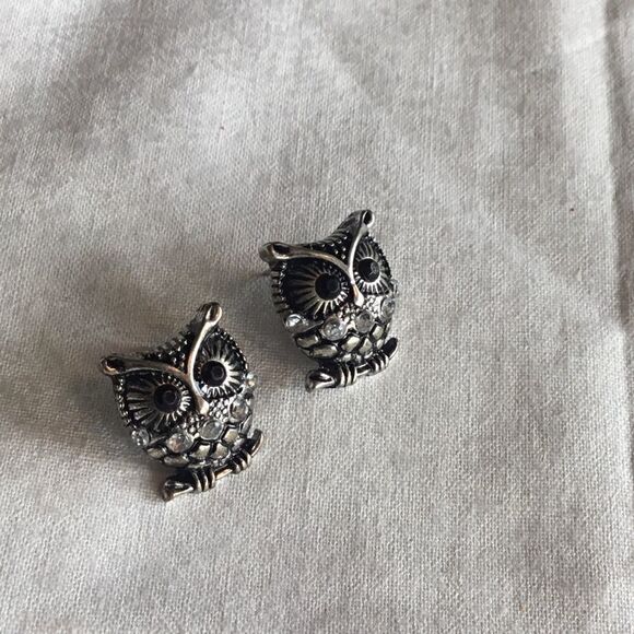 $12 ea or 3/$25. Silvertone Owl Ear & Necklace Set - Picture 5 of 10